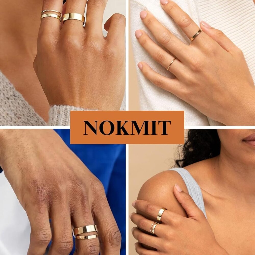 Elegant 14k Gold Filled Stackable Ring Set - Thum… - image 3